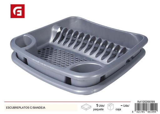 [120266199] Escurridor de platos con bandeja para cocina y organización