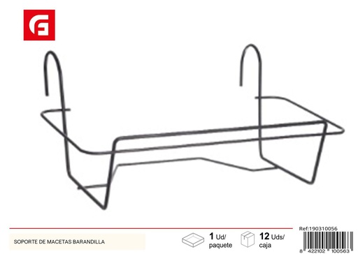 [190310056] Soporte para macetas barandilla para jardín