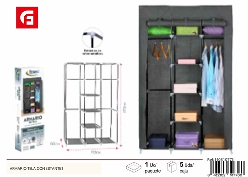 [190310776] Armario tela con estantes - Muebles de habitación