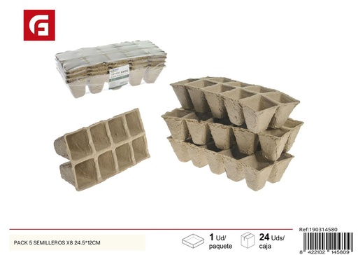 [190314580] Pack de 5 semilleros x8 24.5*12 cm - Jardinería