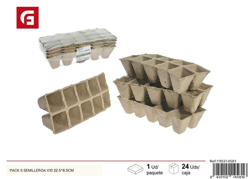 [190314581] Pack 5 semilleros x10 22.5*8.5CM - Jardinería y semilleros