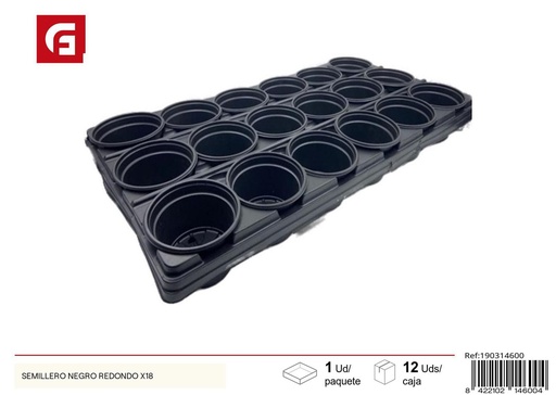 [190314600] Semillero negro redondo x18 - Jardinería y accesorios para plantas