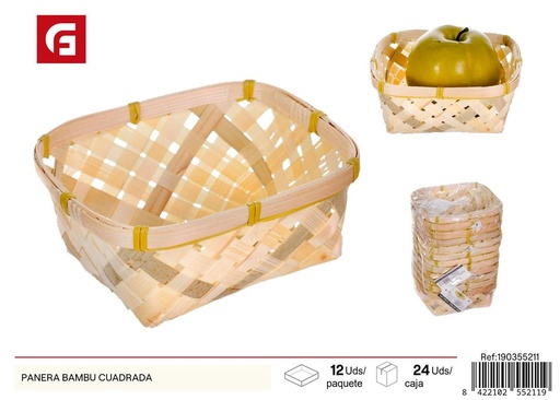 [190355211] Panera de bambú cuadrada - Accesorios de cocina