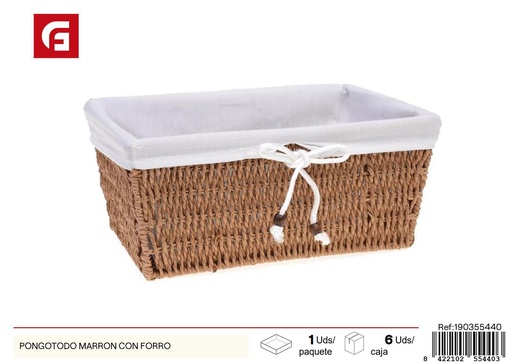 [190355440] Pongotodo marrón con forro para almacenamiento y decoración