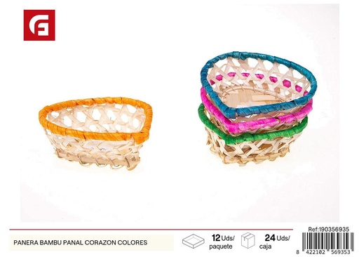 [190356935] Cesta de bambú en forma de panal colores - Decoración del hogar