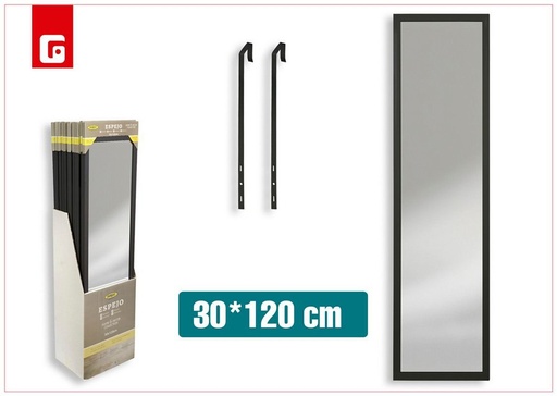 [190357377] Espejo de puerta 30x120 cm negro - Decoración del hogar