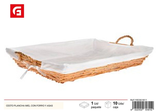 [190361811] Cesto de plancha miel con forro y asas - Decoración del hogar