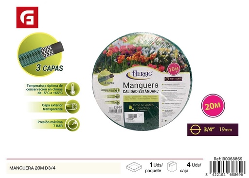 [190368869] Manguera de 20m D3/4 - Herramientas de jardín