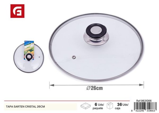 [9631066] Tapa de sartén de cristal 26cm para utensilios de cocina