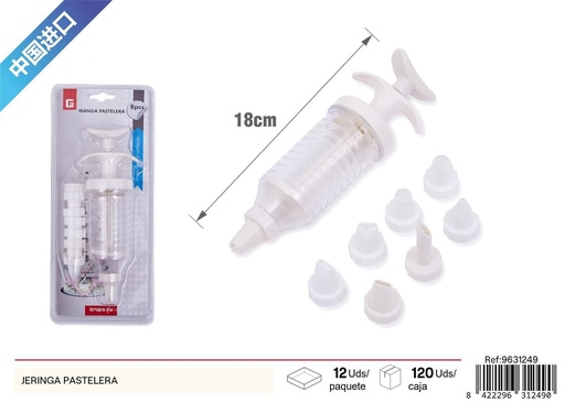 [9631249] Jeringa pastelera con 8 boquillas para repostería