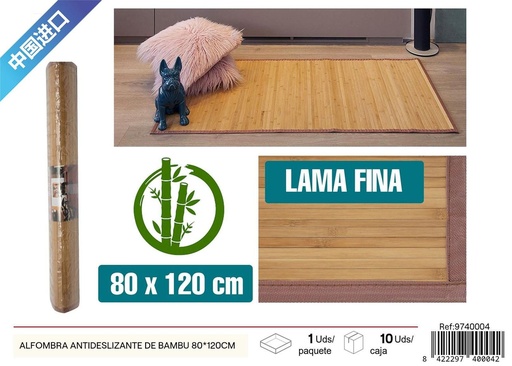 [9740004] Alfombra antideslizante de bambú 80x120cm