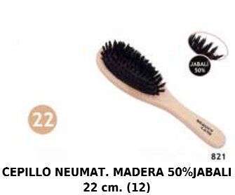 [8422608059587] Cepillo neumático 50% jabalí madera 6/u para cuidado del cabello