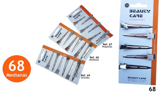 [8422608068572] Pinza de pelo tipo espada 12 unidades accesorios para cabello