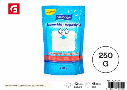 [179701744] Recambio absorbehumedad 250gr granel para control de humedad