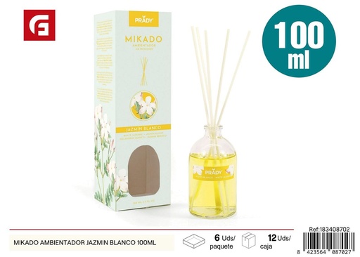 [8423564087027] Mikado aromático Jazmín Blanco Prady 100 ml - Ambientadores y perfumes