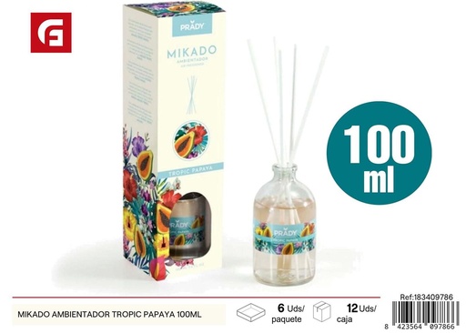 [8423564097866] Mikado aromático Papaya Prady 100 ml - Ambientadores y perfumes