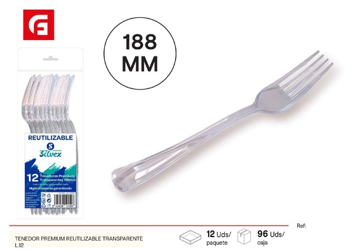 [120710153] Tenedores de plástico desechables L.12 - Utensilios de fiesta
