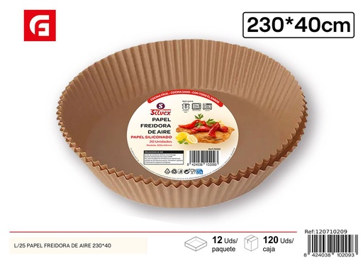 [120710209] Papel para freidora de aire 25 unidades 230x40mm para cocina