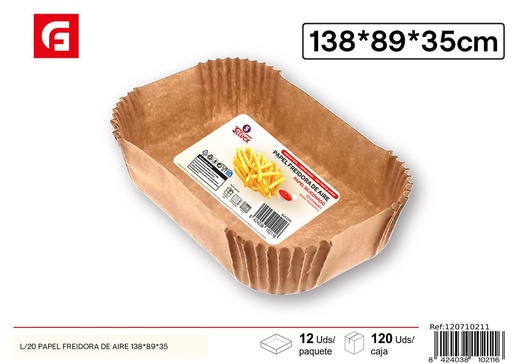 [120710211] Papel para freidora de aire 20 piezas 138x89x35mm para cocinar