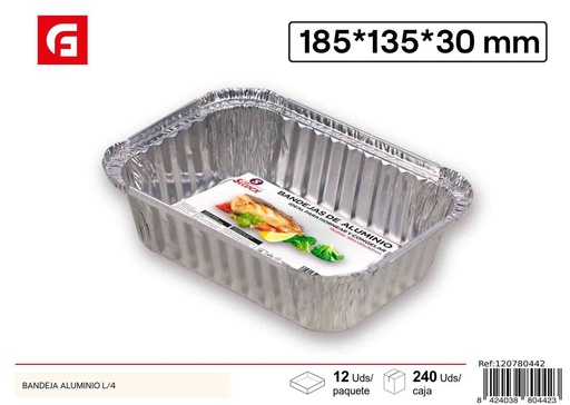 [120780442] Bandeja de aluminio 4 compartimentos