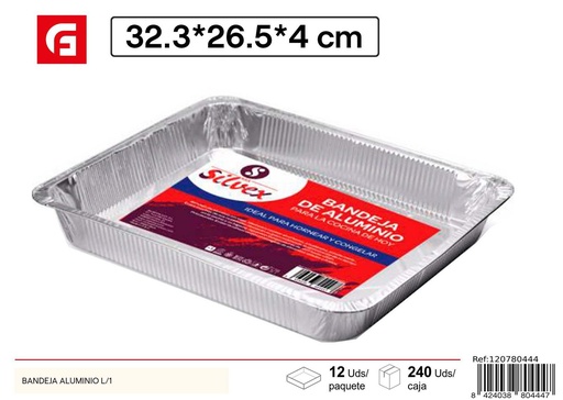 [120780444] Bandeja de aluminio L/1 - Envases desechables