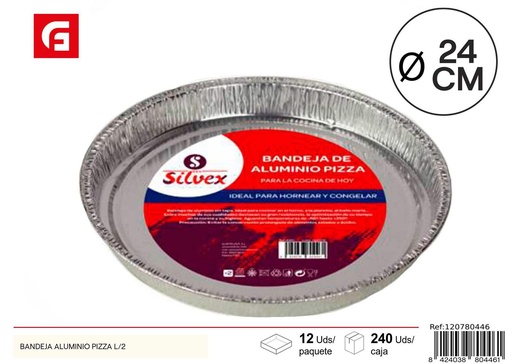 [120780446] Bandeja de aluminio para pizza L/2 desechable