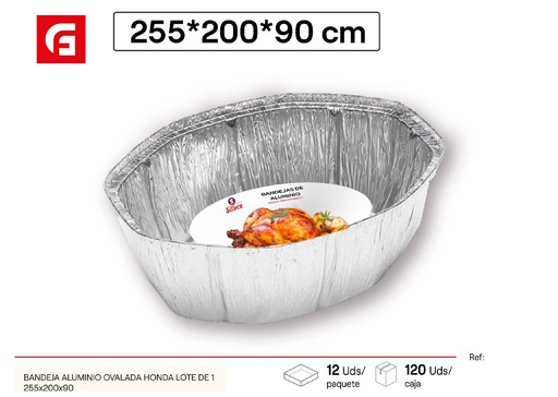 [120780448] Bandeja de aluminio ovalada honda L.1 - Utensilios desechables de cocina