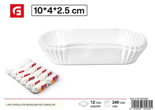 [120780480] Cápsula de magdalena rectangular L/60 para repostería