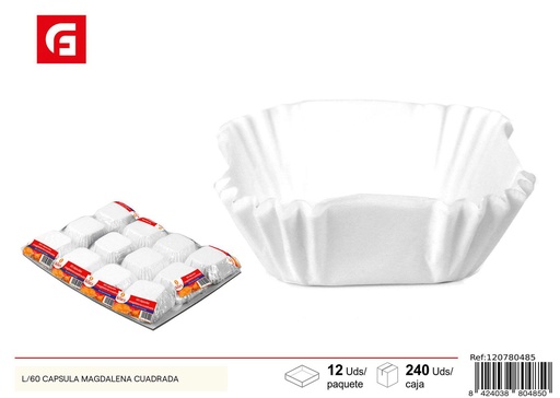 [120780485] Cápsula de papel cuadrada de 60 unidades - Moldes para cupcakes