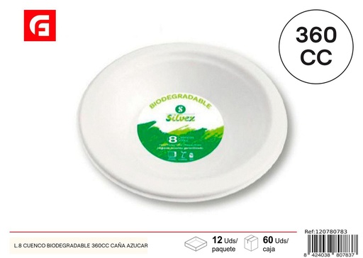 [120780783] Platos desechables biodegradables 360CC 8 piezas - Vajilla desechable