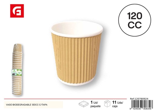 [120780924] Vaso biodegradable 120cc con tapa para bebidas