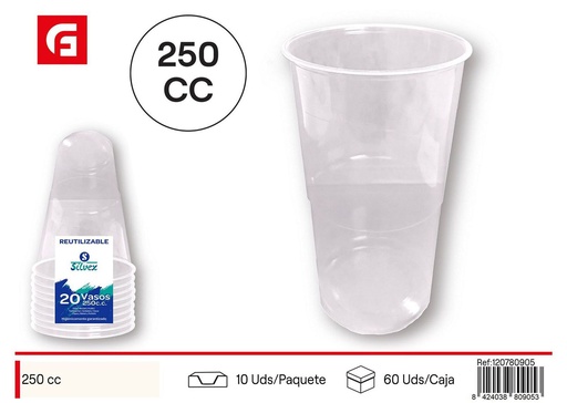 [120780905] Vaso desechable 250cc para fiestas y eventos