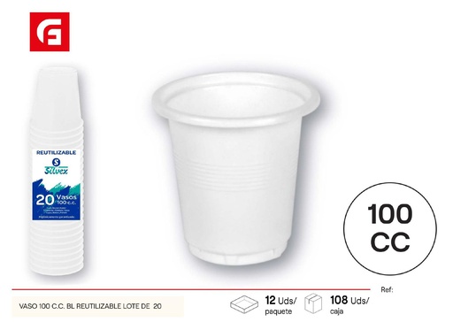 [120780906] Vaso de café reutilizable 100cc 20pcs