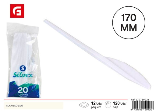 [120780921] Cuchillos desechables L/20 - Cubiertos desechables