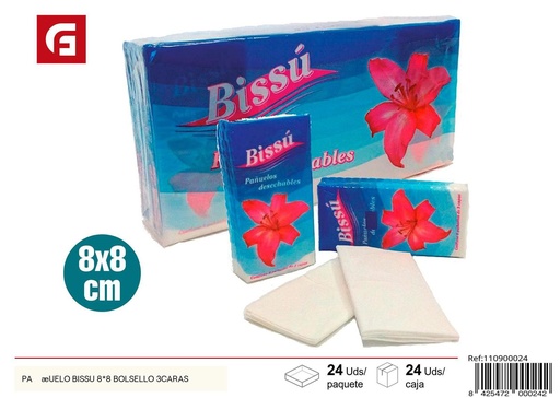 [110900024] Paño de papel 6 pck 8 x 8 cm 3 capas - Productos de limpieza