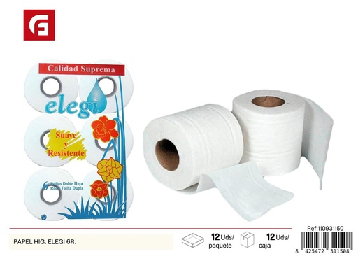 [110931150] Papel higiénico 6 rollos de 3 capas - Productos de higiene