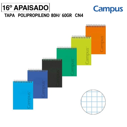 [A001040] Bloc espiral apaisado PP 16º 80h 60gr CN4 para notas y bocetos