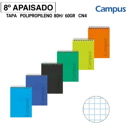 [A001044] Bloc espiral 8º apaisado 80h 60gr cn4