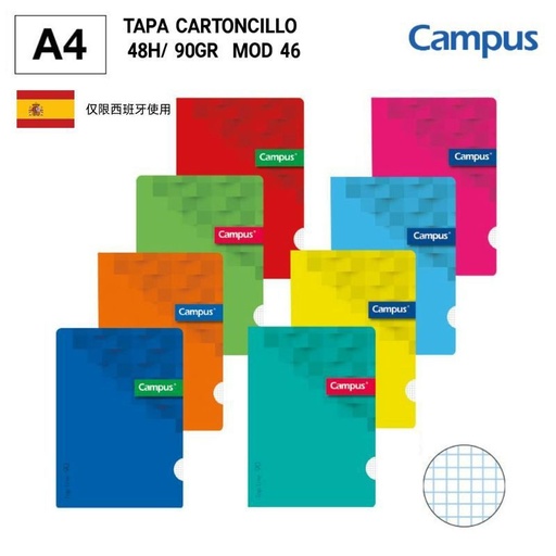 [A001015] Libreta grapada A4 48H 90g Mod 46 para notas y apuntes