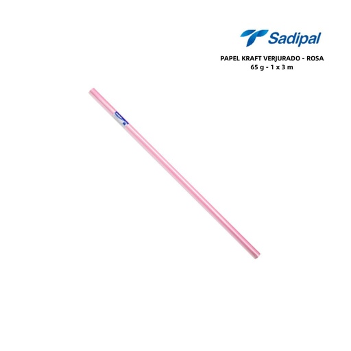 [A000383] Papel kraft verjurado 65g 1x3m rosa para embalaje