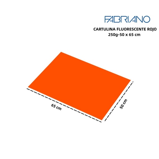 [A000361] Cartulina fosforescente roja - Papel de colores para manualidades