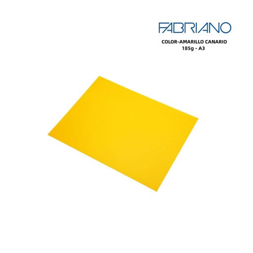 [A000324] Papel Fabriano A3 185g color amarillo canario - Papelería de marca