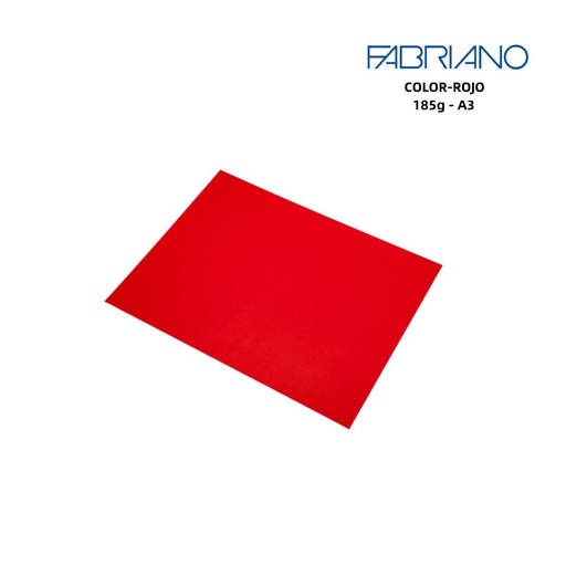 [A000327] Papel Fabriano A3 185g color rojo - Papelería de marca
