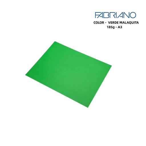 [A000339] Papel Fabriano A3 185g color verde malaquita - Papelería de marca