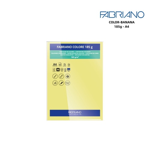 [A000298] Papeles FABRIANO A4 185g color amarillo - Papelería y manualidades