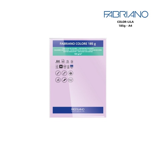 [A000306] Papeles FABRIANO A4 185g color lila - Papelería y manualidades