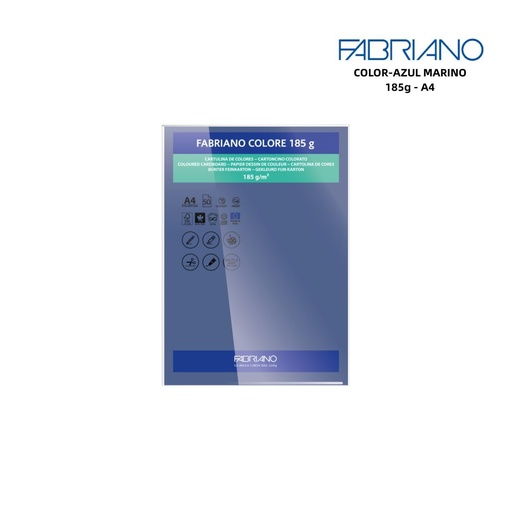 [A000311] Papeles FABRIANO A4 185g color azul marino - Papelería y manualidades