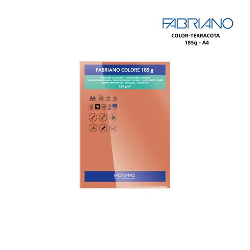 [A000318] Papeles FABRIANO A4 185g color terracota - Papelería y manualidades