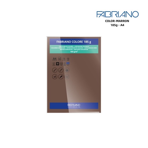 [A000319] Papeles FABRIANO A4 185g color marrón - Papelería y manualidades