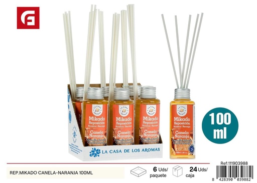 [111903988] Repuesto mikado canela-naranja 100ml para ambientadores